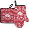 Heart Damask Oven Mitt & Pot Holder Set w/ Couple's Names