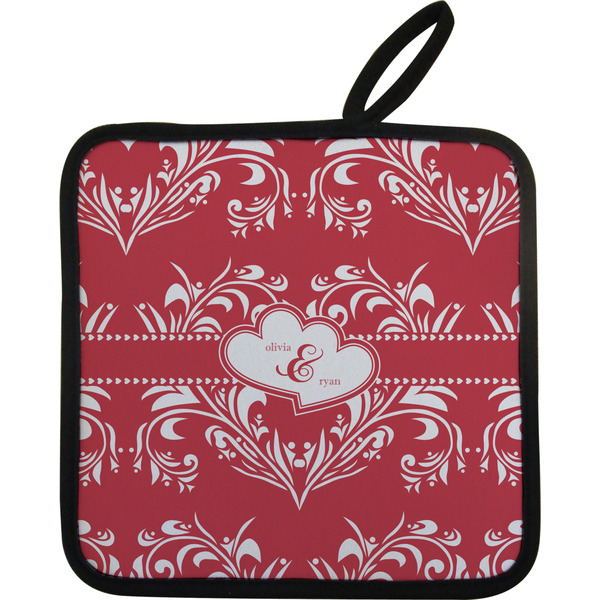 Heart Damask Neoprene Pot Holder