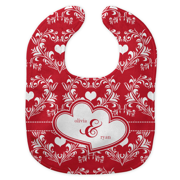 Heart Damask New Bib Flat Approval