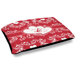 Heart Damask Outdoor Dog Bed - Large (Personalized)