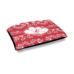 Heart Damask Outdoor Dog Bed - Medium (Personalized)