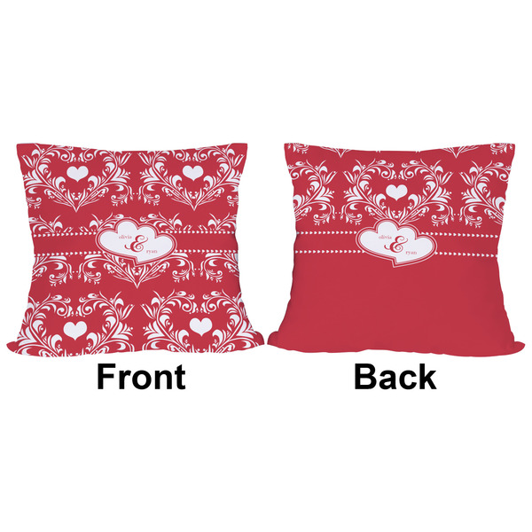 Heart Damask Outdoor Pillow - 16x16