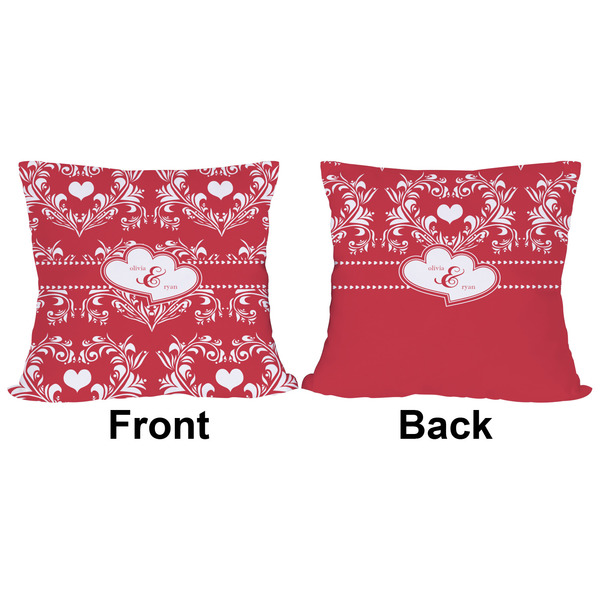 Heart Damask Outdoor Pillow - 18x18