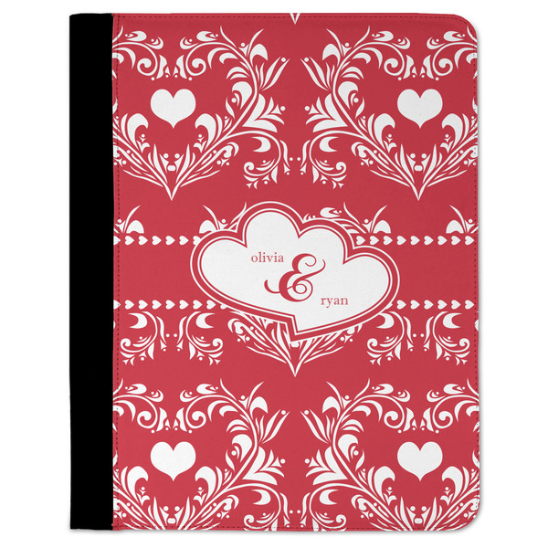 Custom Heart Damask Padfolio Clipboard (Personalized)
