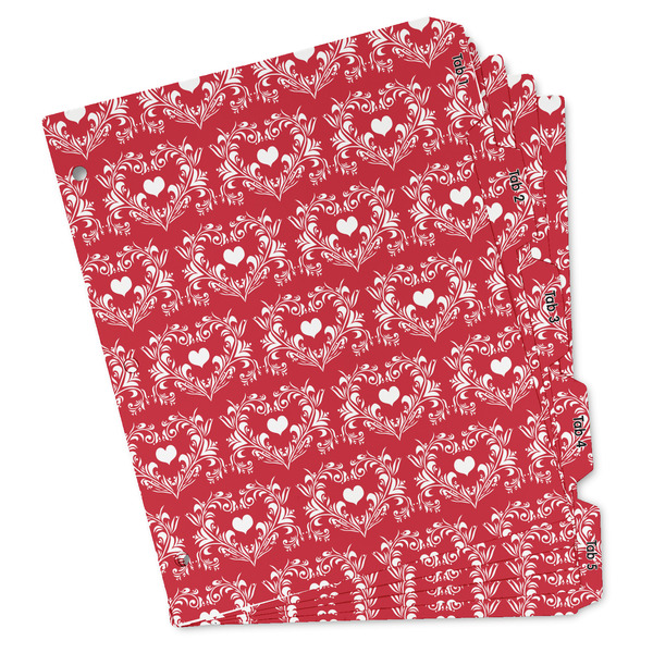 Custom Heart Damask Binder Tab Divider Set (Personalized)