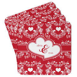 Heart Damask Paper Coasters (Personalized)
