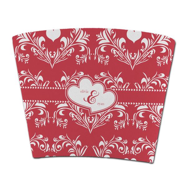 Custom Heart Damask Party Cup Sleeve - without bottom (Personalized)