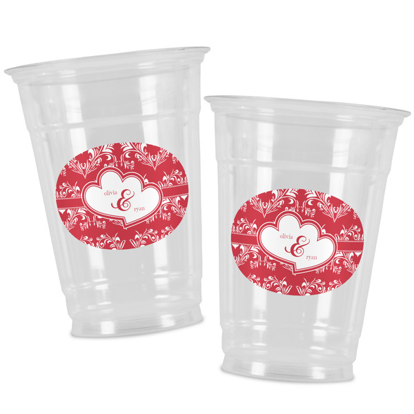 Heart Damask Party Cups - 16oz - Alt View