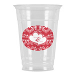Heart Damask Party Cups - 16oz (Personalized)