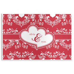 Heart Damask Disposable Paper Placemats (Personalized)