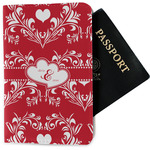 Heart Damask Passport Holder - Fabric (Personalized)
