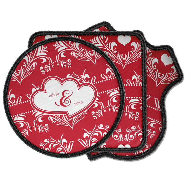 Custom Heart Damask Iron on Patches (Personalized)