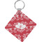 Heart Damask Diamond Plastic Keychain w/ Couple's Names
