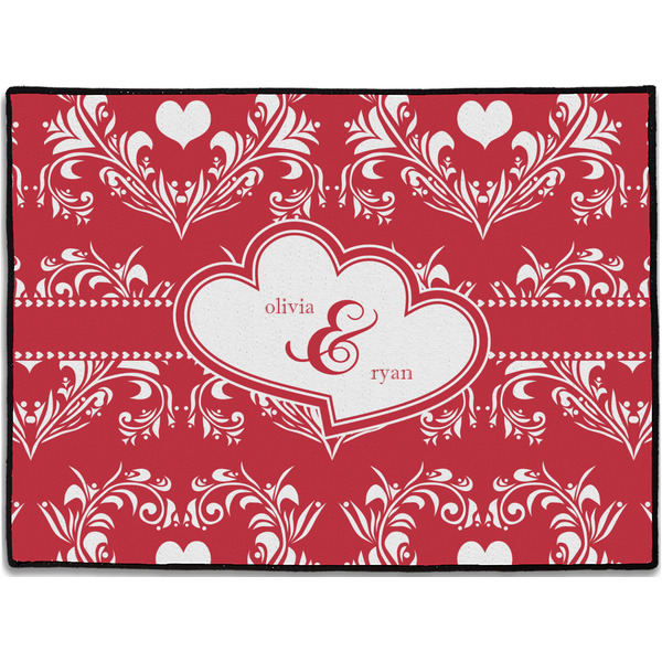 Custom Heart Damask Door Mat (Personalized)