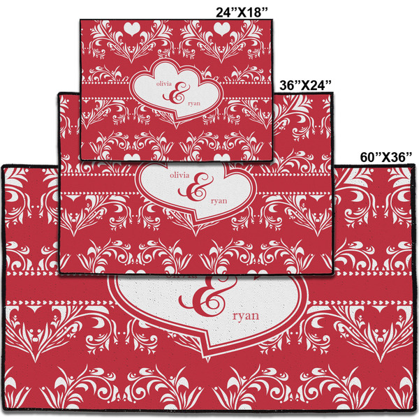 Heart Damask Personalized Door Mat - Group Parent IMF