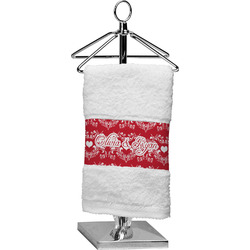 Heart Damask Cotton Finger Tip Towel (Personalized)