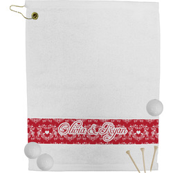 Heart Damask Golf Bag Towel (Personalized)