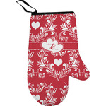 Heart Damask Right Oven Mitt (Personalized)