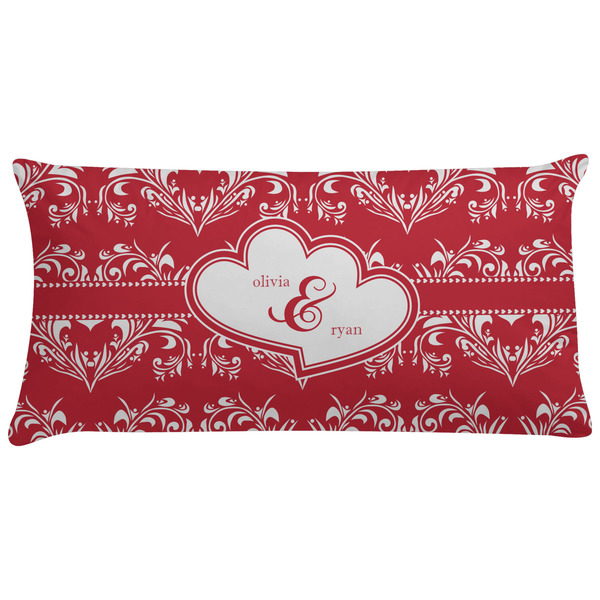 Custom Heart Damask Pillow Case - King (Personalized)