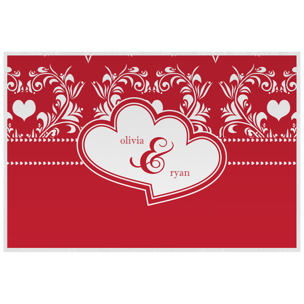 Heart Damask Personalized Placemat (Back)