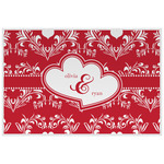 Heart Damask Laminated Placemat w/ Couple's Names