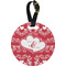 Heart Damask Personalized Round Luggage Tag
