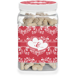 Heart Damask Dog Treat Jar (Personalized)