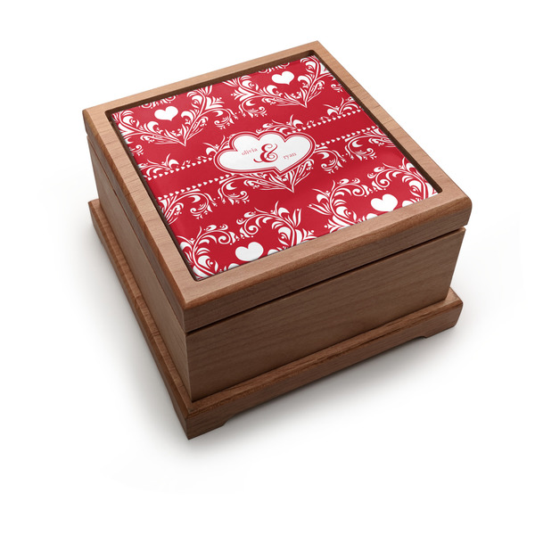 Custom Heart Damask Pet Urn w/ Couple's Names