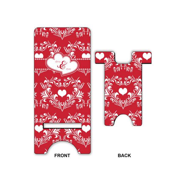 Heart Damask Phone Stand - Front & Back