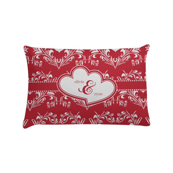 Custom Heart Damask Pillow Case - Standard (Personalized)