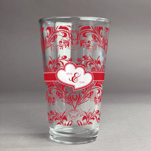 Custom Heart Damask Pint Glass - Full Print (Personalized)