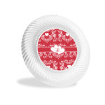 Heart Damask Plastic Party Appetizer & Dessert Plates - 6" (Personalized)