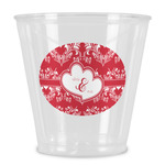 Heart Damask Plastic Shot Glass (Personalized)