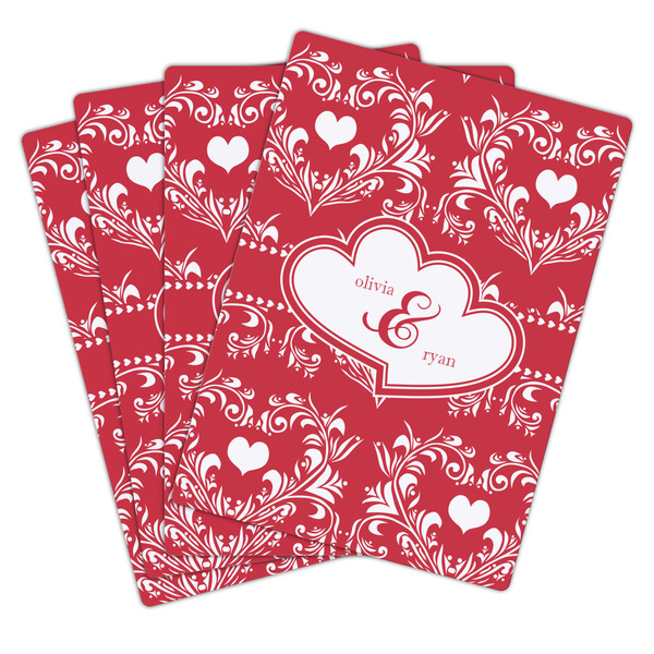 Heart Damask Playing Cards - Hand Back View
