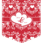 Heart Damask Iron On Faux Pocket (Personalized)