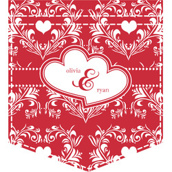 Heart Damask Iron On Faux Pocket (Personalized)