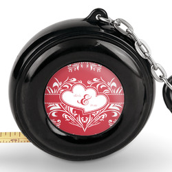 Heart Damask Pocket Tape Measure - 6 Ft w/ Carabiner Clip (Personalized)