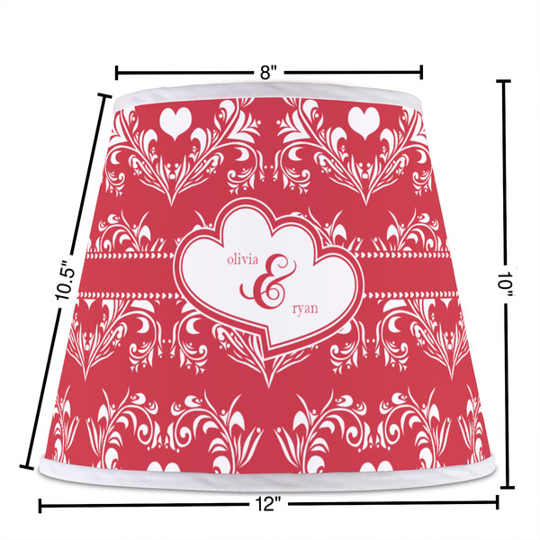 Heart Damask Poly Film Empire Lampshade - Dimensions