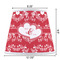 Heart Damask Poly Film Empire Lampshade - Dimensions