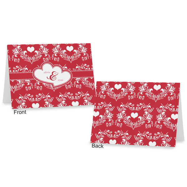 Heart Damask Postcard - Front and Back