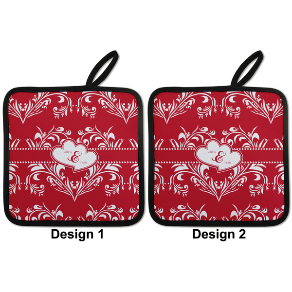 Heart Damask Pot Holders - Set of 2 APPROVAL