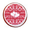 Heart Damask Printed Icing Circle - Medium - On Cookie