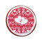 Heart Damask Printed Icing Circle - Small - On Cookie