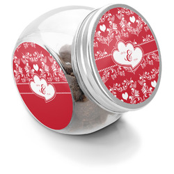 Heart Damask Puppy Treat Jar (Personalized)