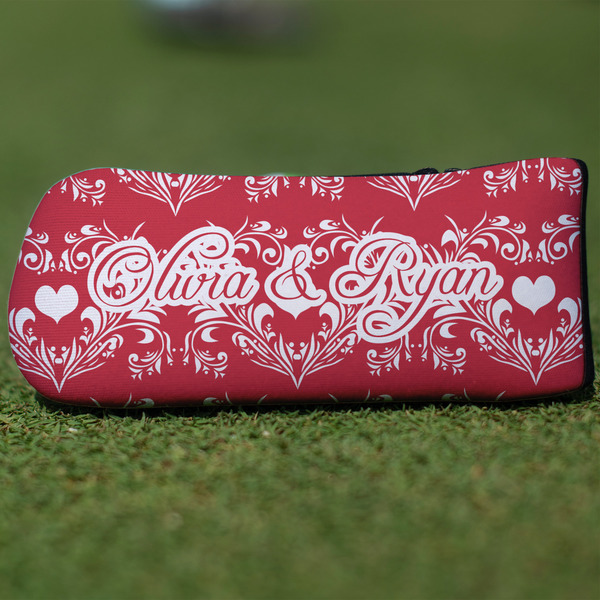 Custom Heart Damask Blade Putter Cover (Personalized)