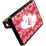 Heart Damask Rectangular Trailer Hitch Cover - 2" (Personalized)