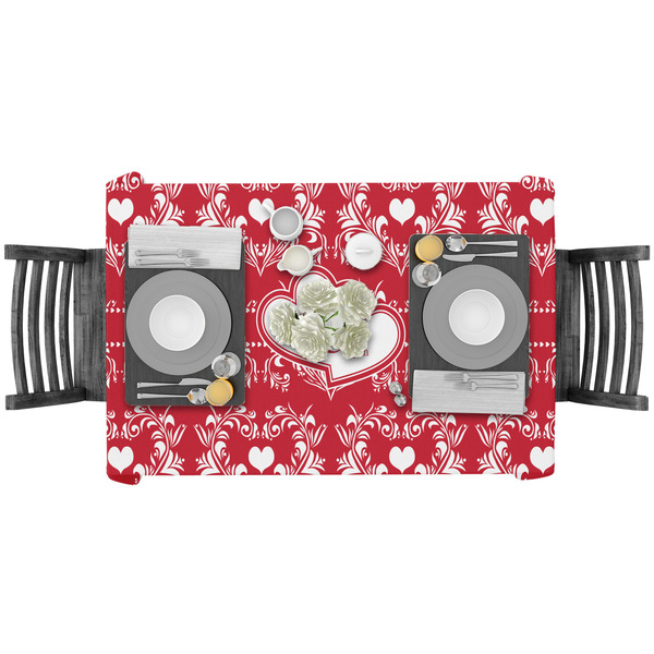 Heart Damask Rectangular Tablecloths - LIFESTYLE