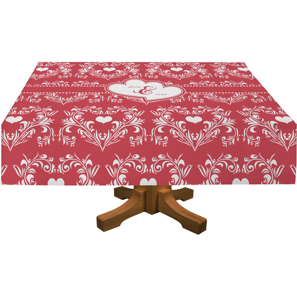 Heart Damask Rectangular Tablecloths (Personalized)
