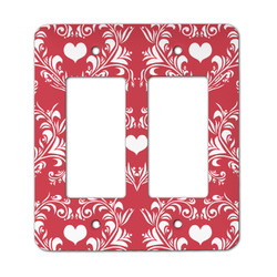 Heart Damask Rocker Style Light Switch Cover - Two Switch