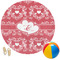 Heart Damask Round Beach Towel (Personalized)